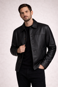 Mohenjo-daro Sheep Leather Jacket - Black