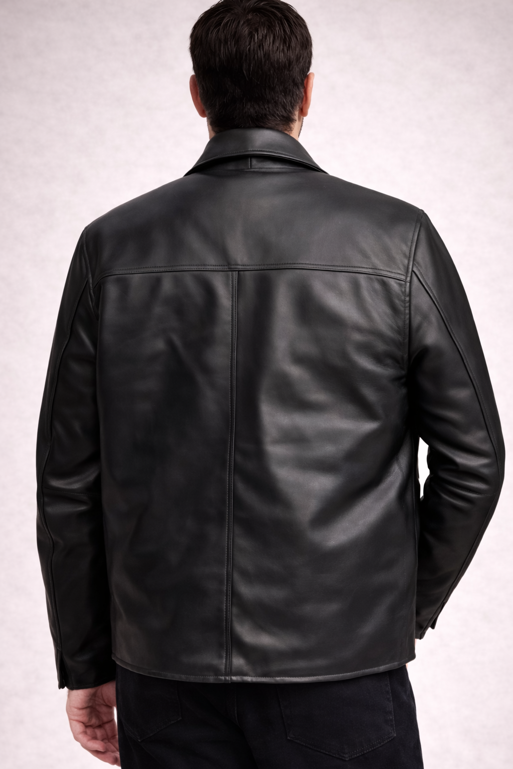 Mohenjo-daro Sheep Leather Zipper Jacket - Black