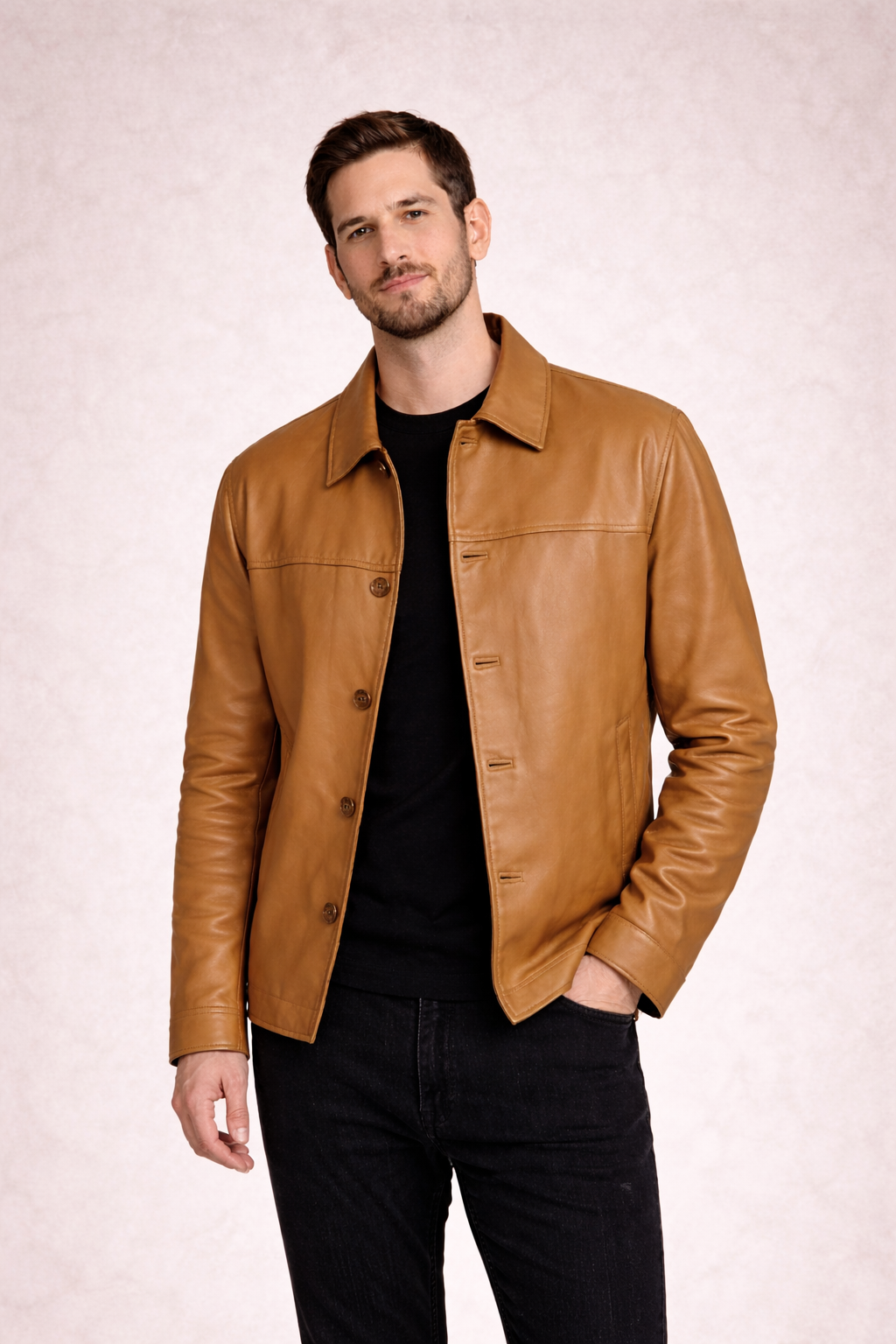 Mohenjo-daro Sheep Leather Jacket - GREEN