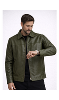 Mohenjo-daro Sheep Leather Zipper Jacket - Brown