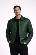 Mohenjo-daro Sheep Leather Jacket - GREEN