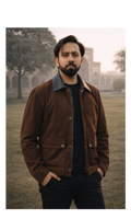 DASTAN Chocolate Suede Leather Jacket