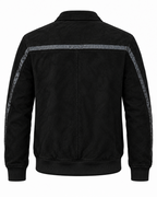 DASTAN LINEAGE black lamb suede jacket, studio back view