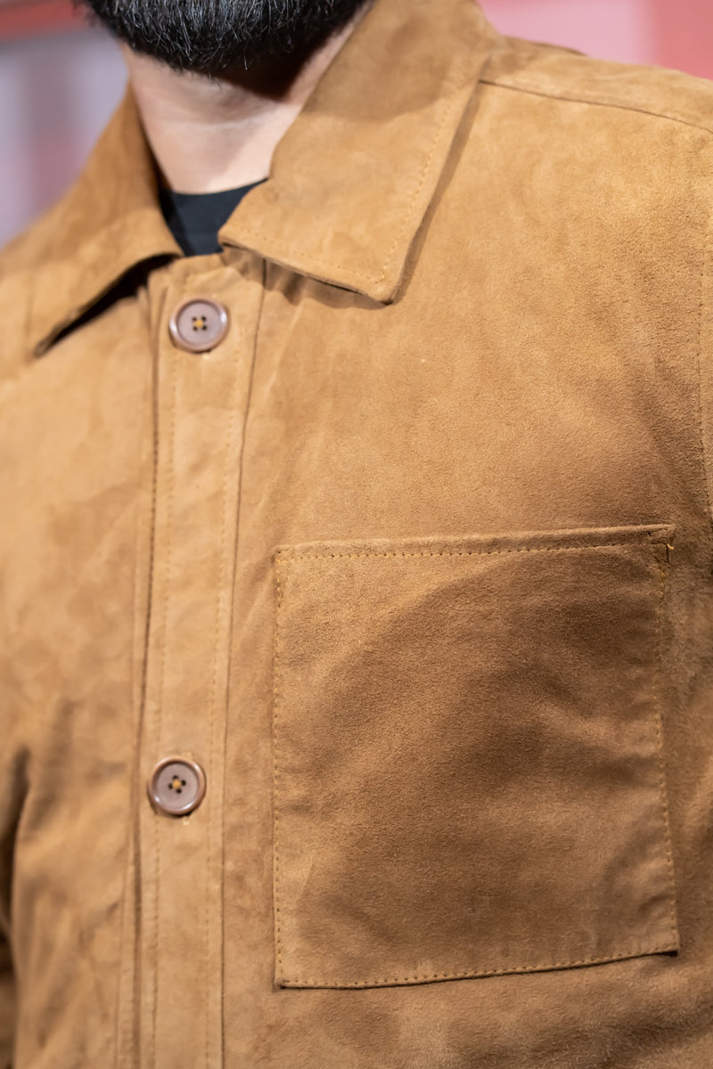 THE ARTISAN — Brown Lamb Suede Jacket