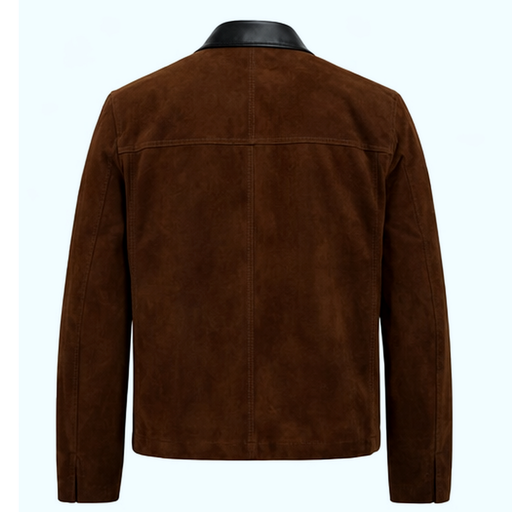 DASTAN Chocolate Suede Leather Jacket